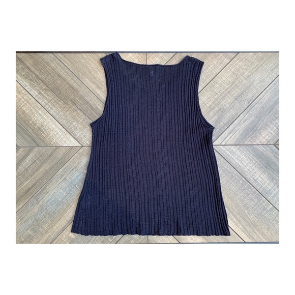 Navy Linen Eileen Fisher Tank L - Picture 2 of 3